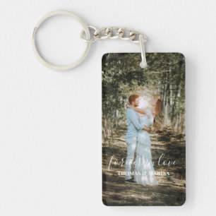 Personalised Wedding Portrait Modern Calligraphy Key Ring
