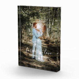 Personalised Wedding Portrait Modern Calligraphy Photo Block