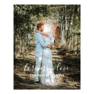 Personalised Wedding Portrait Modern Calligraphy Photo Print