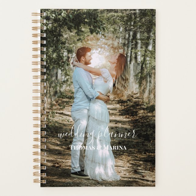 Personalised Wedding Portrait Modern Calligraphy Planner (Front)
