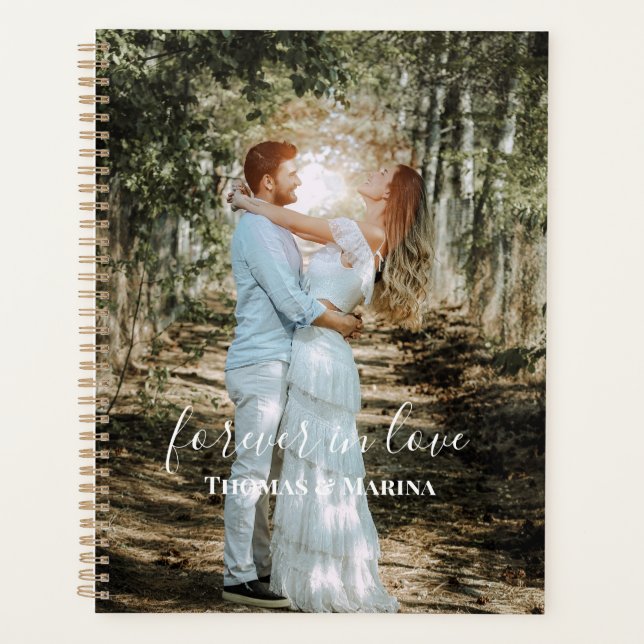 Personalised Wedding Portrait Modern Calligraphy Planner (Front)