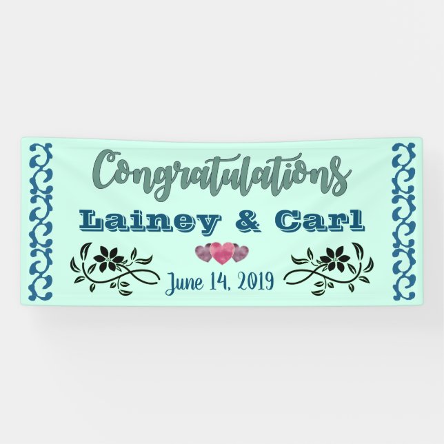 Personalised Wedding Reception Banner (Horizontal)
