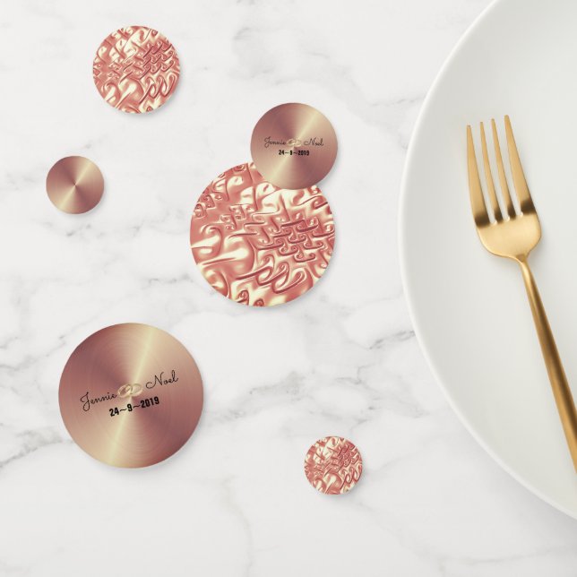 Personalised Wedding Rose Gold Table Confetti (Group)
