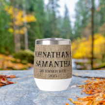 Personalised wedding rustic burlap nature pattern