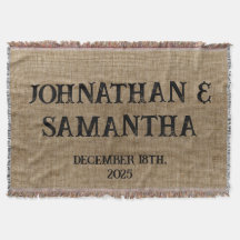 Personalised wedding rustic burlap nature pattern