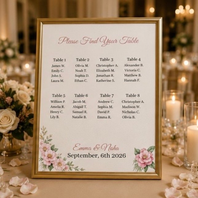 Personalised Wedding Seating Chart Sign (Creator Uploaded)