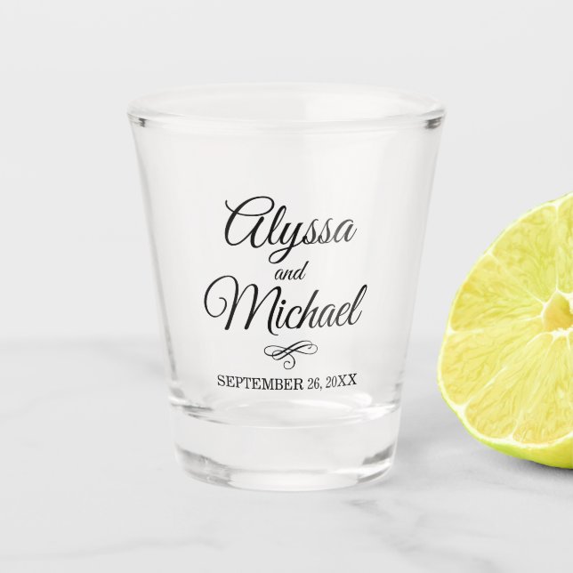 Personalised Wedding Shot Glass | Wedding Favours (Front)