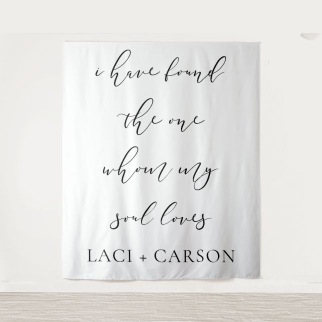 Personalised Wedding Sign Backdrop Tapestry (Front)