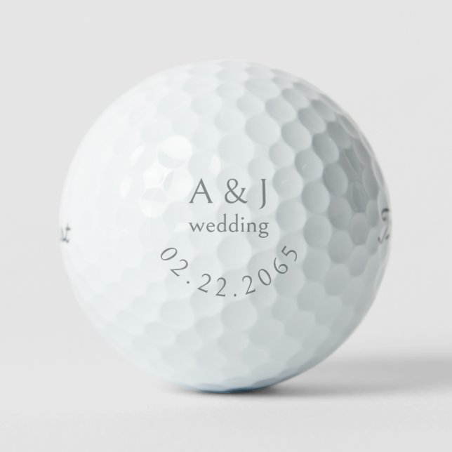 Personalised Wedding Silver Favour Titleist Pro V1 Golf Balls (Front)