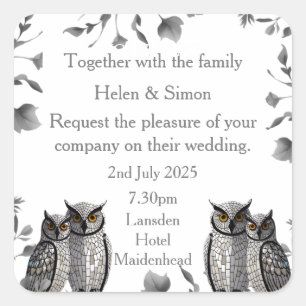 Personalised Wedding Square Sticker