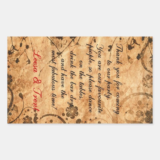 Personalised wedding sticker (Front)