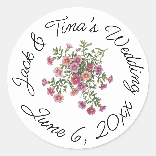Personalised wedding stickers  (Front)