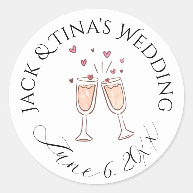 Personalised wedding stickers  (Front)