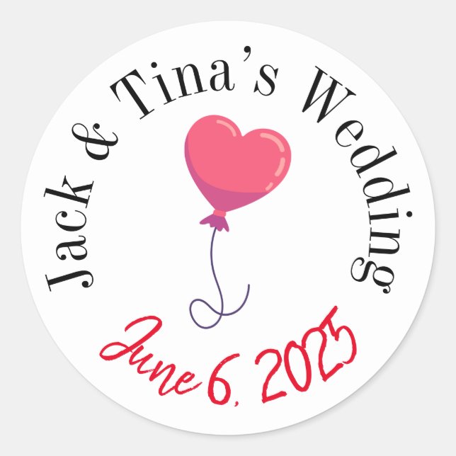 Personalised wedding stickers  (Front)
