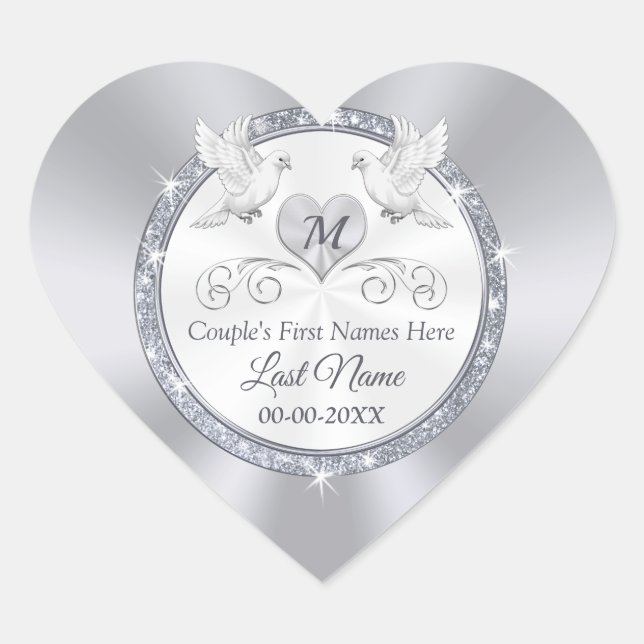 Personalised, Wedding Stickers for Envelopes,  (Front)