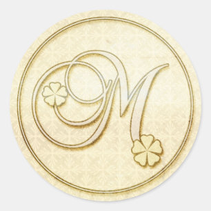 Personalised Wedding Stickers :Initial Monogram M