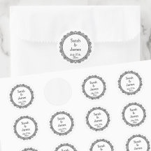Personalised Wedding Stickers w/ Ornamental Frame