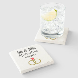Personalised Wedding Stone Coaster