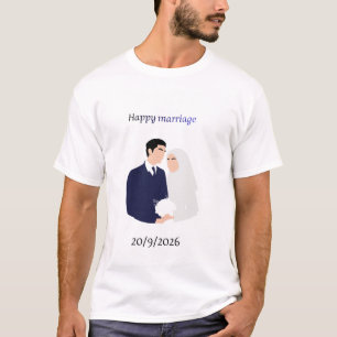 Personalised Wedding T-Shirt Front and Back - Cust