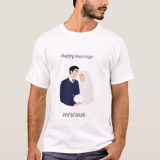 Personalised Wedding T-Shirt Front and Back - Cust