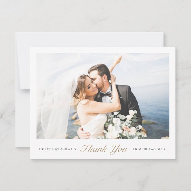 Personalised Wedding Thank You Card with Photo (Front)