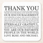 Personalised Wedding Thank You Coasters