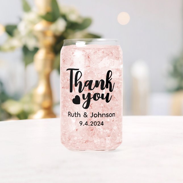  Personalised Wedding Thank You Favours Can Glass (Insitu (Wedding))