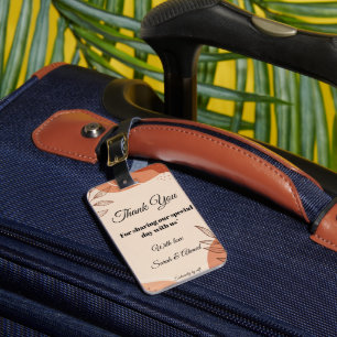 Personalised Wedding Thank You Luggage Tag Elega