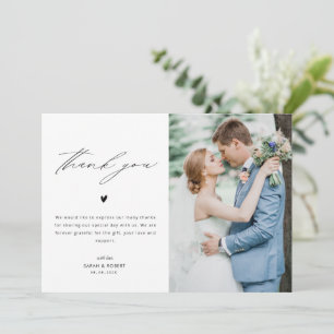 personalised wedding thank you photo card