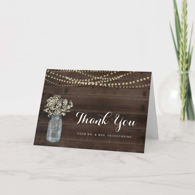 Personalised Wedding Thank You - Rustic (Front)