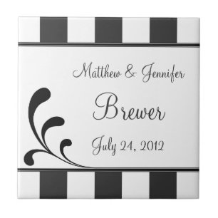 Personalised Wedding Tile Gift & Keepsake w/ Text