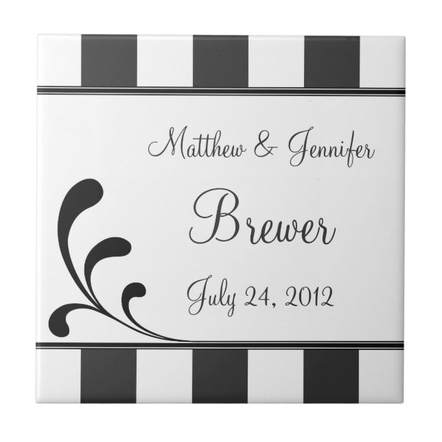 Personalised Wedding Tile Gift & Keepsake w/ Text (Front)