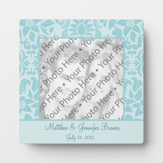 Personalised Wedding Tile Gift & Keepsake w/ Text Plaque (Front)