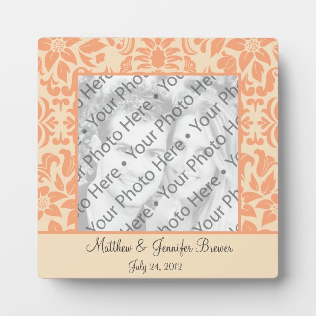 Personalised Wedding Tile Gift & Keepsake w/ Text Plaque (Front)
