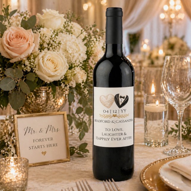 Personalised Wedding Toast Wine Label Sticker (Creator Uploaded)