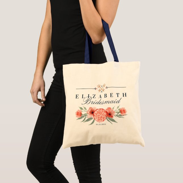 Personalised Wedding Tote - Botanicals & Floral Bag (Front (Product))