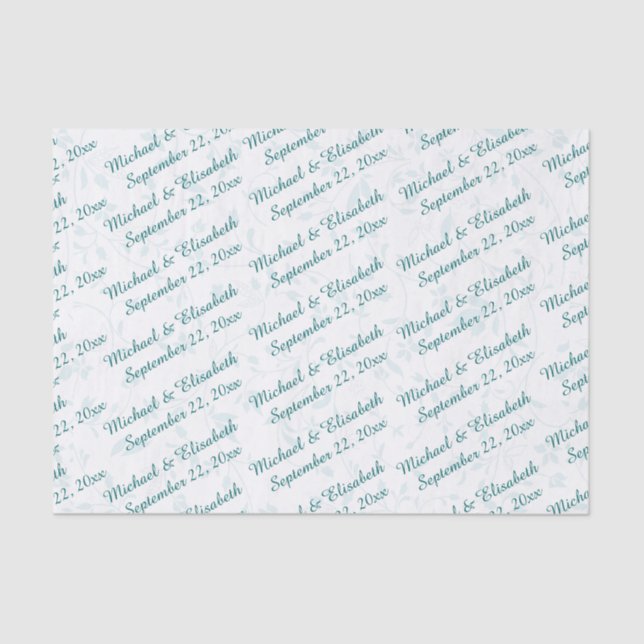 Personalised Wedding - Turquoise Tissue Paper (Front)