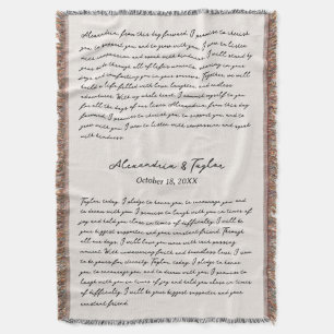 Personalised Wedding Vows Anniversary Gift Blanket