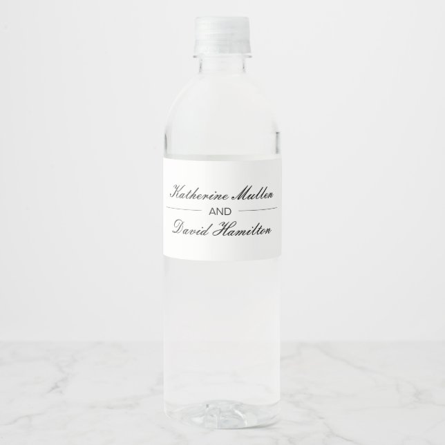 Personalised Wedding Water Bottle Label (Front)