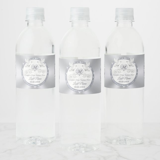 Personalised, Wedding Water Bottle Labels,  Water Bottle Label (Bottles)