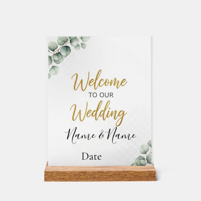 Personalised Wedding Welcome  Acrylic Sign (Front)