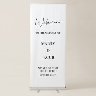 Personalised Wedding Welcome Decor Rehearsal Party Retractable Banner