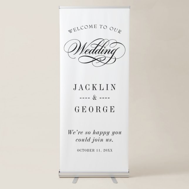 Personalised Wedding Welcome Retractable Banner (Front)