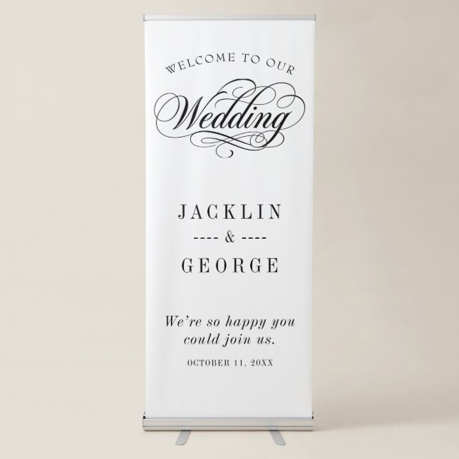 Personalised Wedding Welcome Retractable Banner (Front)