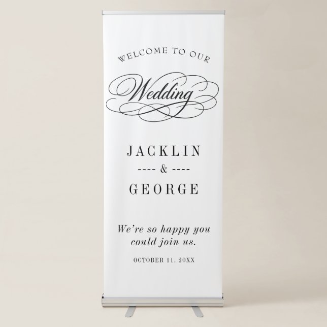 Personalised Wedding Welcome Retractable Banner (Front)