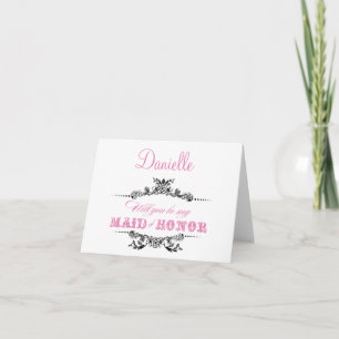 Personalised wedding will you be my maid of honour invitation