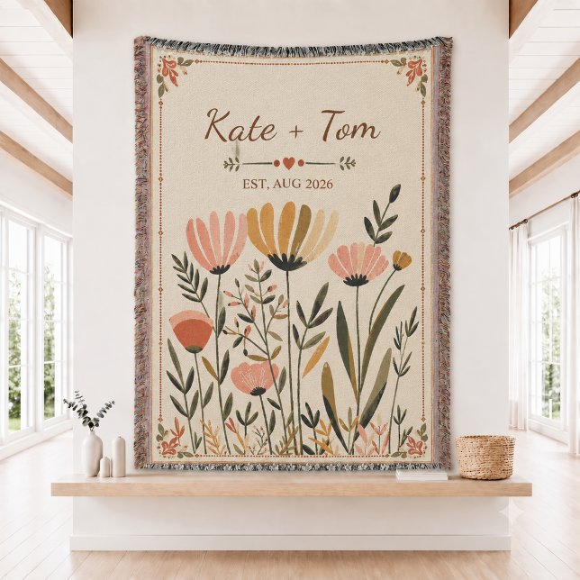 Personalised Wedding Woven Throw Blanket  (Creator Uploaded)