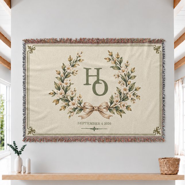Personalised Wedding Woven Throw Blanket  (Creator Uploaded)