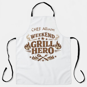Personalised Weekend Grill Hero BBQ Apron   Custom