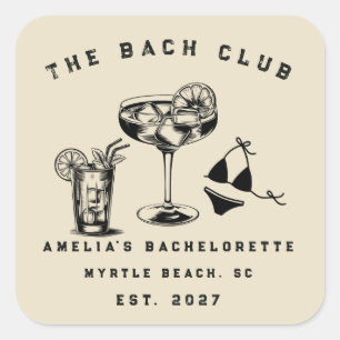 Personalised Weekend Trip Beach Bachelorette Party Square Sticker